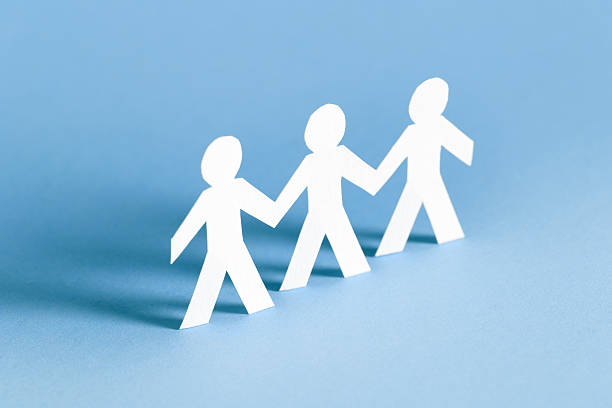 istock Three friends as paper people 182378959