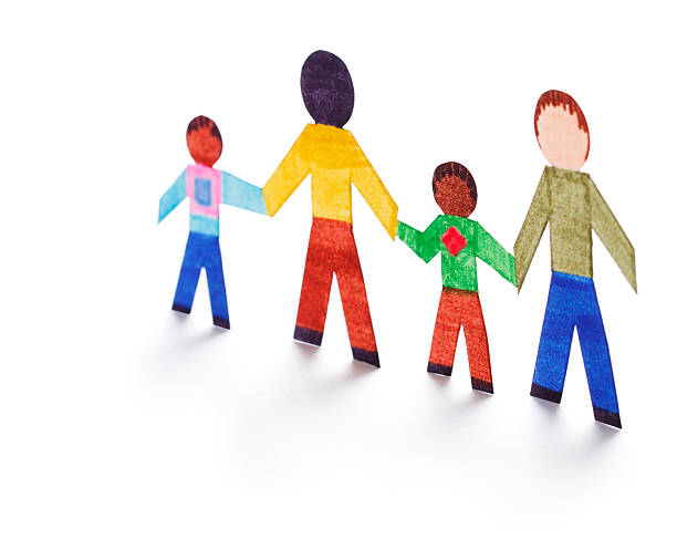 istock Multi-ethnic family paper cutouts 182379213