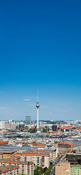 istock Berlin landmarks vertical cityscape Fernsehturm Berliner Dom Alexanderplatz rooftops Germany 182379316