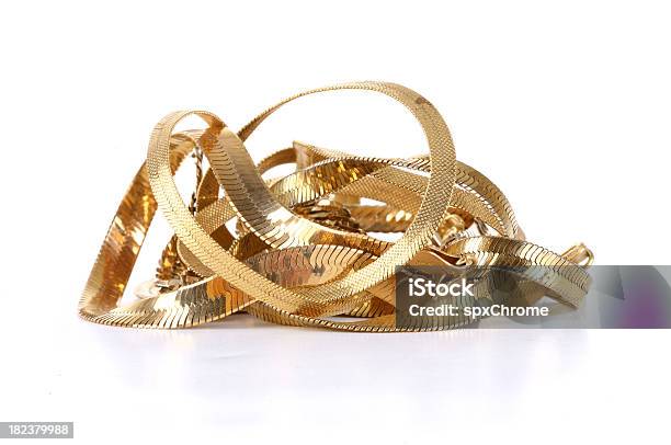 폐품 골드 체인스 금-금속에 대한 스톡 사진 및 기타 이미지 - 금-금속, 목걸이, 컷아웃