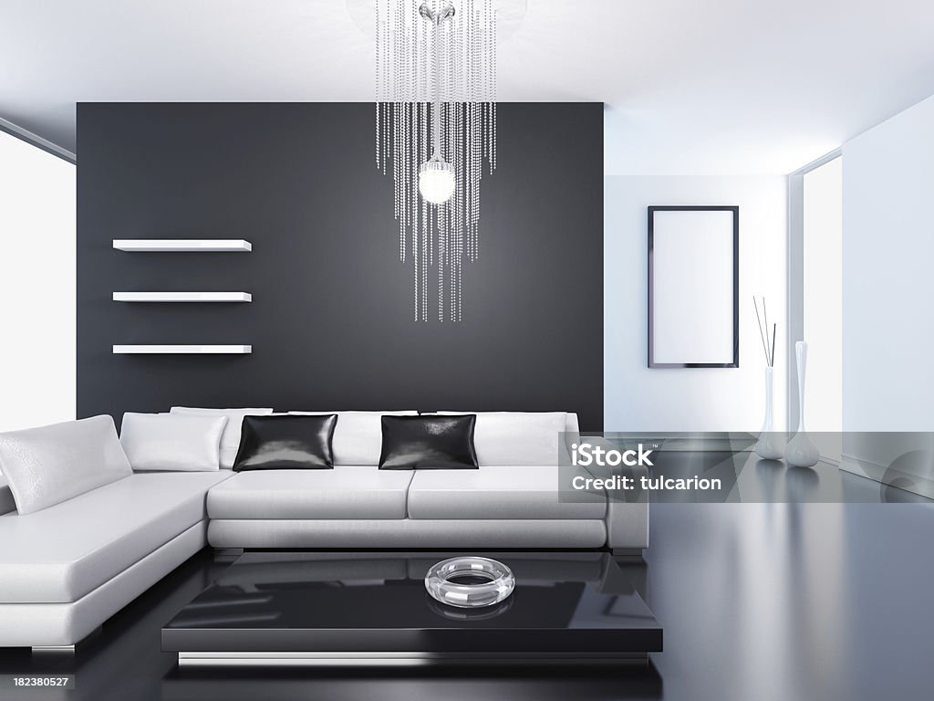 Moderne Wohnzimmer - Lizenzfrei Baugewerbe Stock-Foto