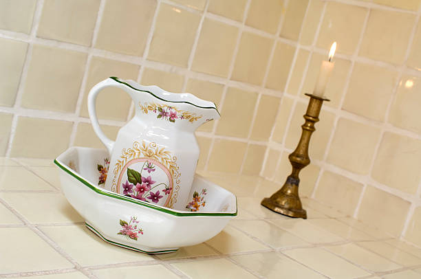 istock Traditionsl wash basin and water pitcher 182380927