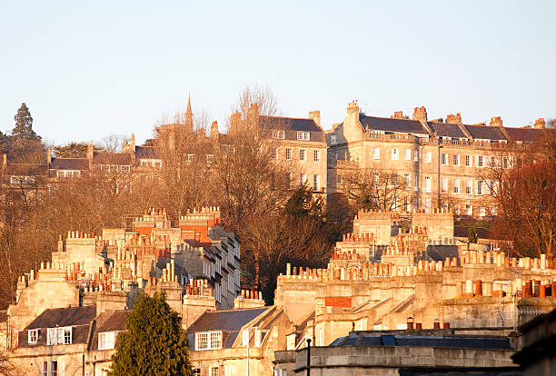 istock Chimney pots and Georgian terraces in Bath 182381463