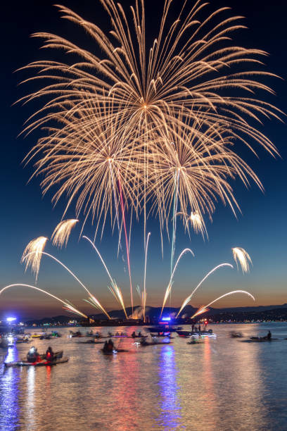 istock fireworks at sea inlet, Vancouver, BC 1823829122