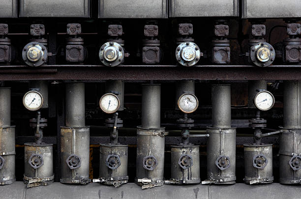 istock Antique control panal at a steel mill 182383225