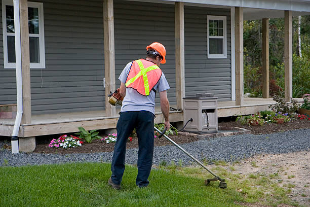 istock Man Trims Grass Wearing Safety Equipment 182383512
