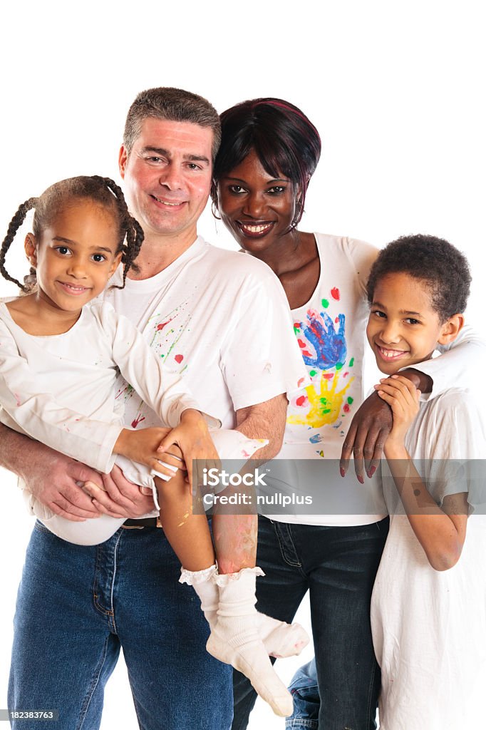 mixed-Rennen Familie Malen - Lizenzfrei Afrikanischer Abstammung Stock-Foto