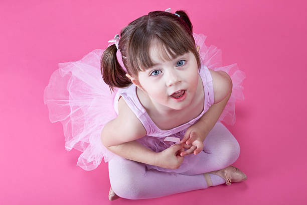 Ballerina all in pink stock photo