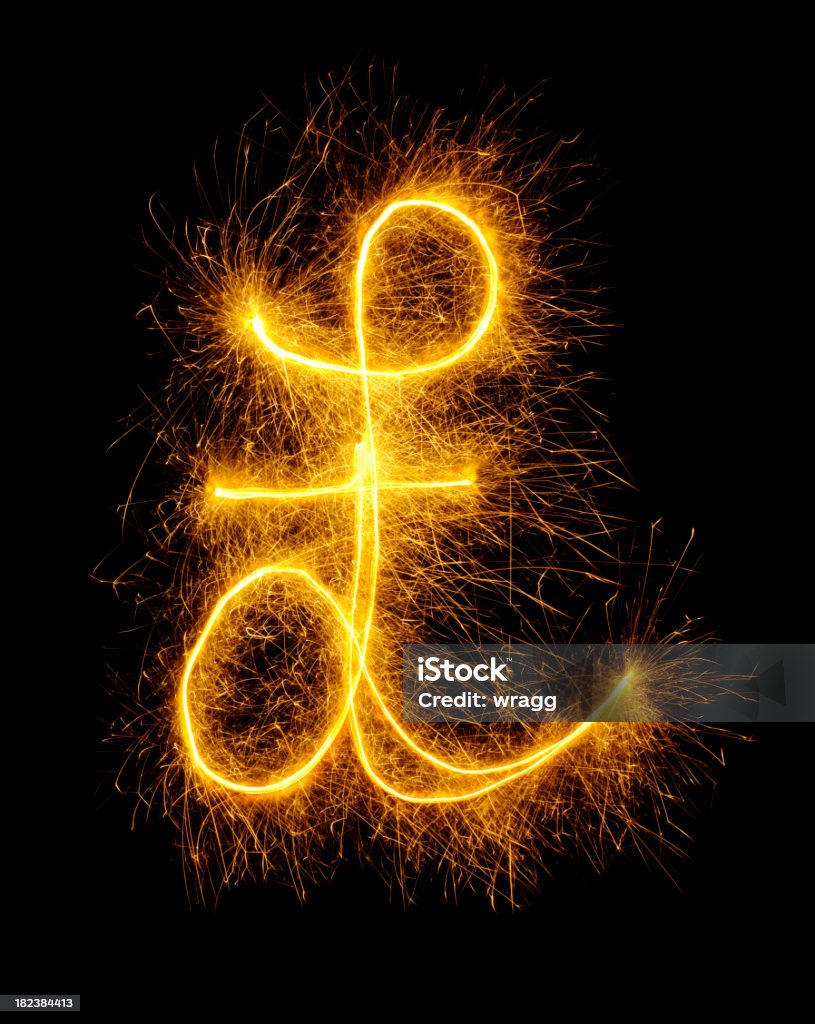 Símbolo da Libra Esterlina facto de fogos de artifício - Foto de stock de Comércio - Consumismo royalty-free