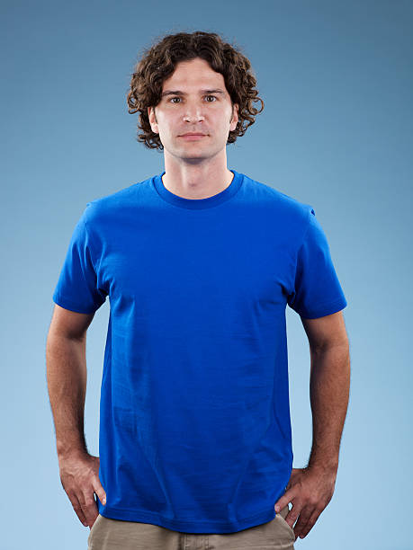 istock Young white male wearing blue shirt 182384448