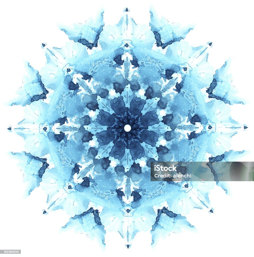 Schneeflocke aus Impressum Aquarell Ort - Lizenzfrei Kaleidoskop - Muster Stock-Foto