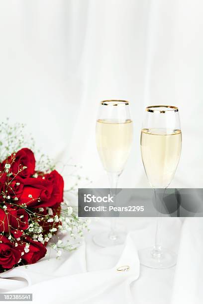 Dozen Red Roses For Valentines Day Series Stock Photo - Download Image Now - Bouquet, Celebration Event, Champagne