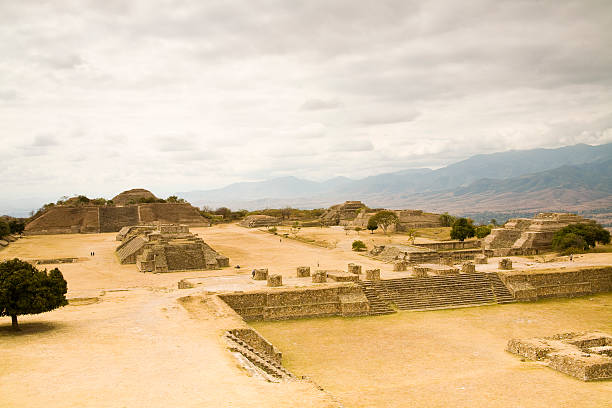 istock Oaxaca Mexico: Temple complex at the Ruins of Monte Alban 182385722