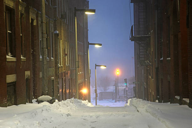 istock Snow Covered Urban Road 182385748