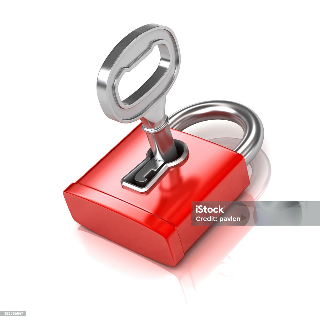 Chiave e serratura - Foto stock royalty-free di Aprire una serratura