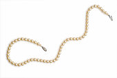 Necklace made with small pearls over a white background