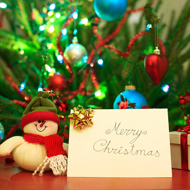 istock Merry Christmas card and snowman 182387176