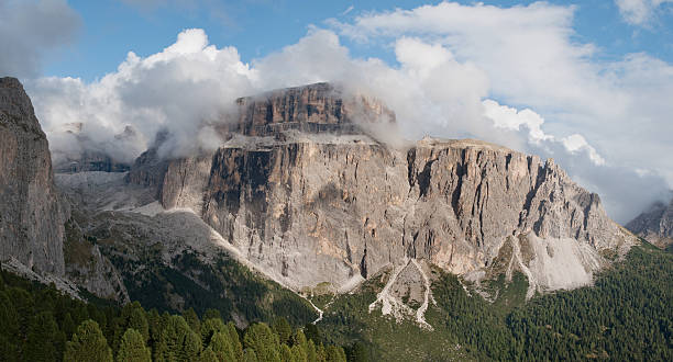 Sella Mountains in the Dolomites stock photo