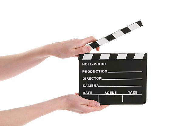 istock Film Slate in hands - open 182387804