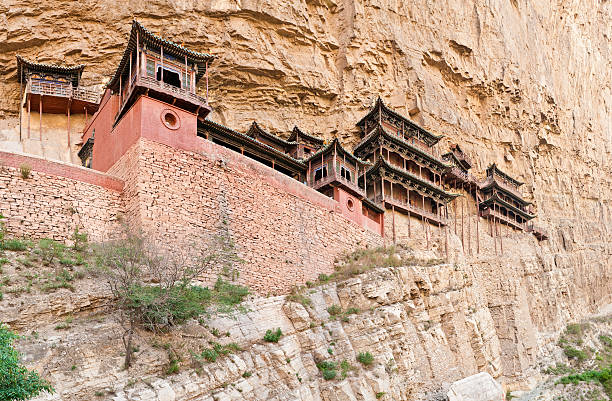 istock China Hanging Temples Datong Silk Road ancient buddhist shrine cliffs 182389029