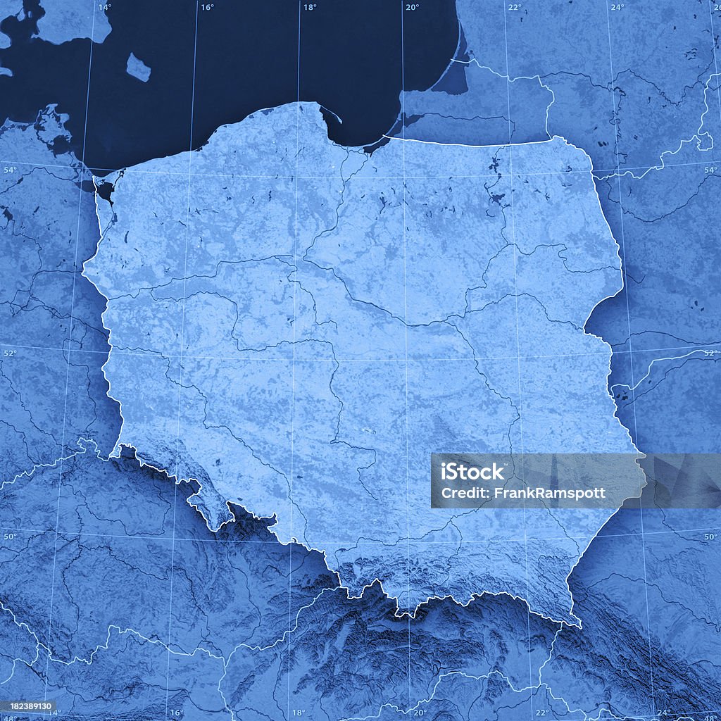 ポーランド Topographic マップ - ポーランドのロイヤリティフリーストックフォト