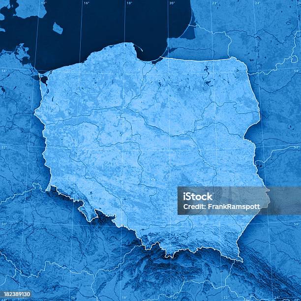 Polska Mapy Topograficznej - zdjęcia stockowe i więcej obrazów Polska - Polska, Mapa, Trójwymiarowy