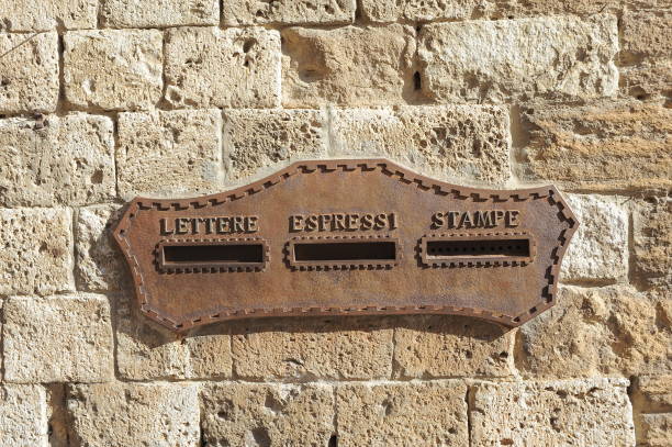 istock Mail slots outside an Italian post office 1823901698