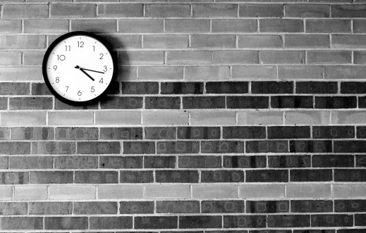 Clock on a brick wall.