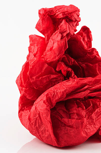 Tissue Paper Red Scrunched Isolated On White Stock Photo - Download Image  Now - Red, Tissue Paper, Abstract - iStock