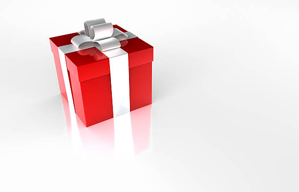 Gift Box Isolated White Christmas Present Copy Space Stock Photo