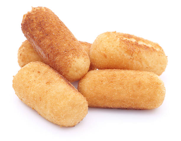 istock Fried potato croquettes isolated on white 182390955
