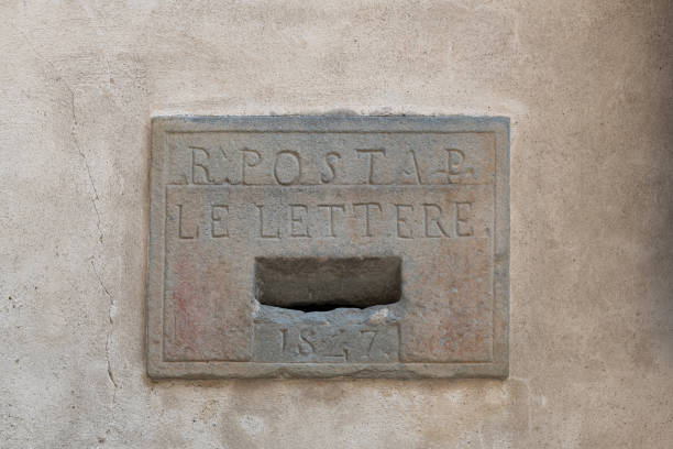 istock Antiquated, stone letter deposit box 1823914895