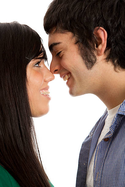 istock Happy young couple rubbing noses 182391853