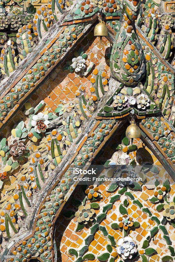 Wind bells "Roof detail with bell at Wat Arun, Bangkok." Asia Stock Photo