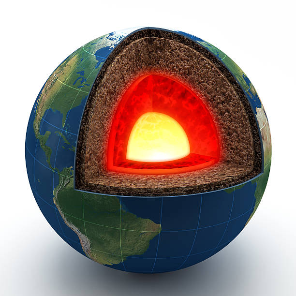 earth слои модели - вулканология стоковые фото и изображения