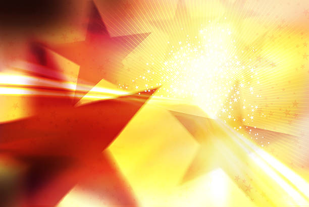 Illustration with star shapes and bright light stock photo