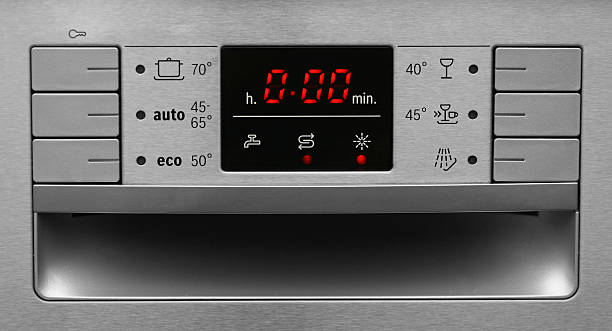 Dishwasher panel details stock photo