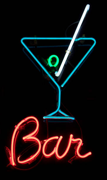 istock Bar Sign with Neon Martini Glass 182392998