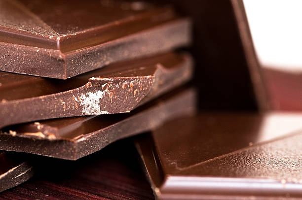 istock Pieces of dark chocolate in close-up 182393454