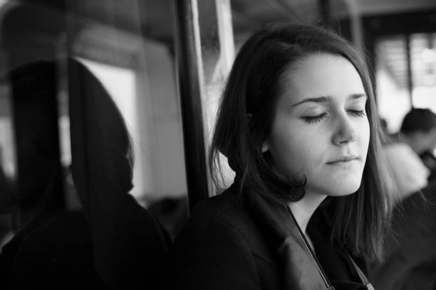istock Pensive Young Woman in Ferry 182393778