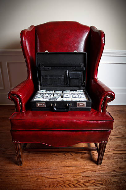 Cash in a Briefcase stock photo