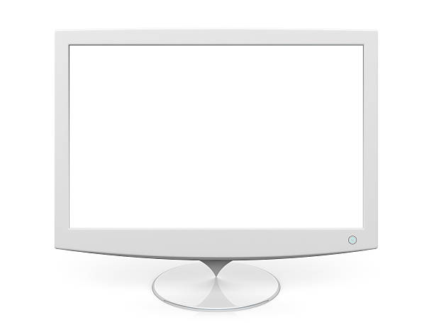 istock Modern WhiteLcd Monitor with White Screen 182393931