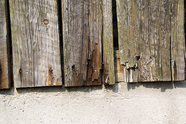 Old Wood Wall on Concrete FoundationClick on banner below for similar images: