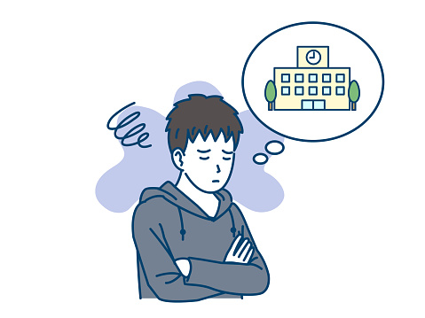 Student Refusing Student Boy Who Refuses To Go To School Stock Illustration - Download ...