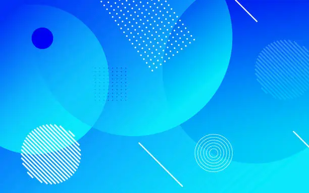 Vector illustration of Modern geometric circle shape abstract background with gradient blue colours design