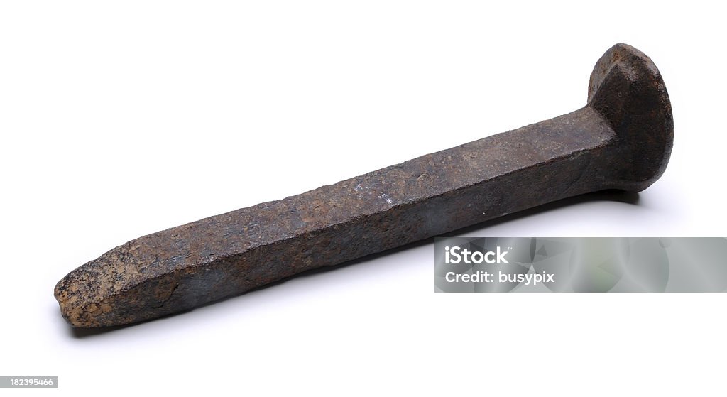 Railroad Spike - Foto de stock de Enferrujado royalty-free