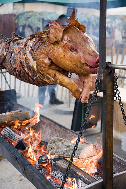 vitelo de-porco - schweinekopf - fotografias e filmes do acervo