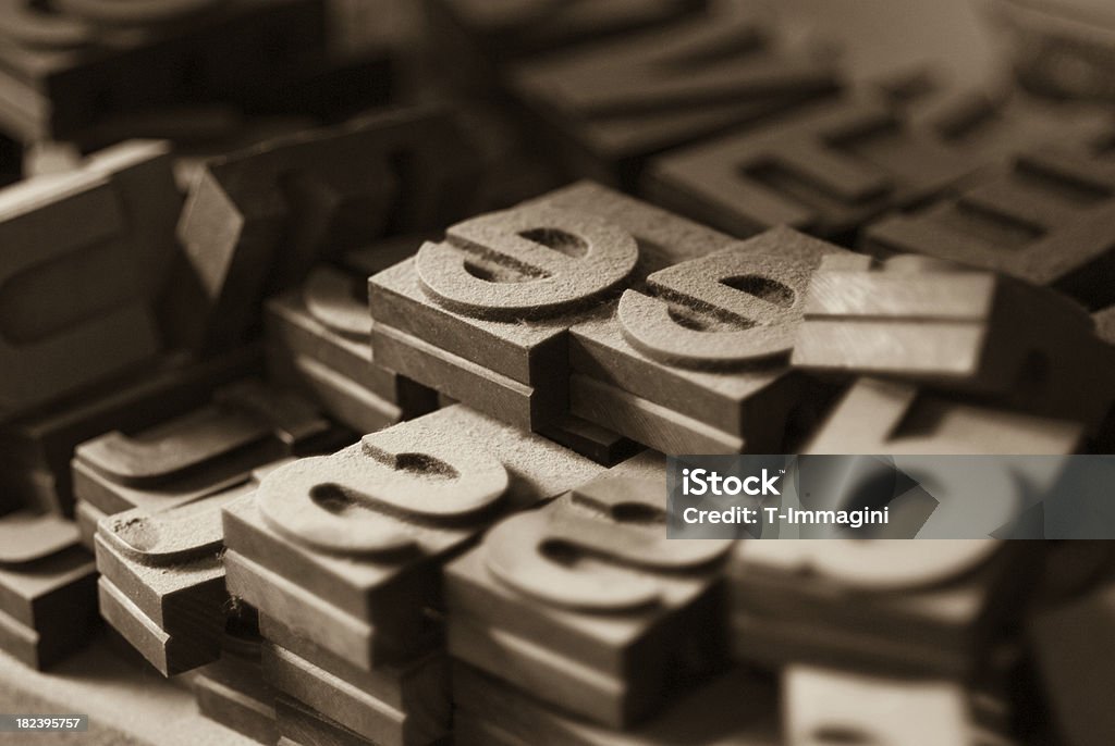 Satz von Holz-Art - Lizenzfrei Alphabet Stock-Foto