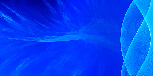 abstract blue banner - fractal concentric light abstract fotografías e imágenes de stock