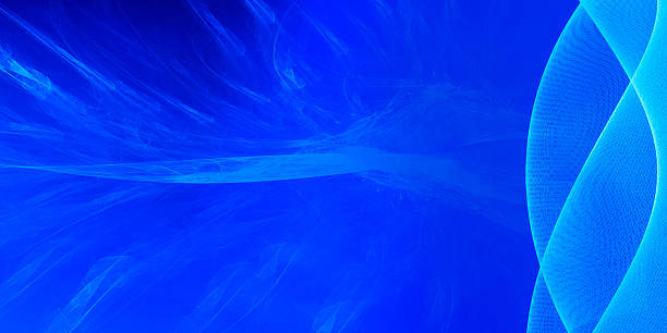 abstrait bannière bleue - fractal concentric light abstract photos et images de collection
